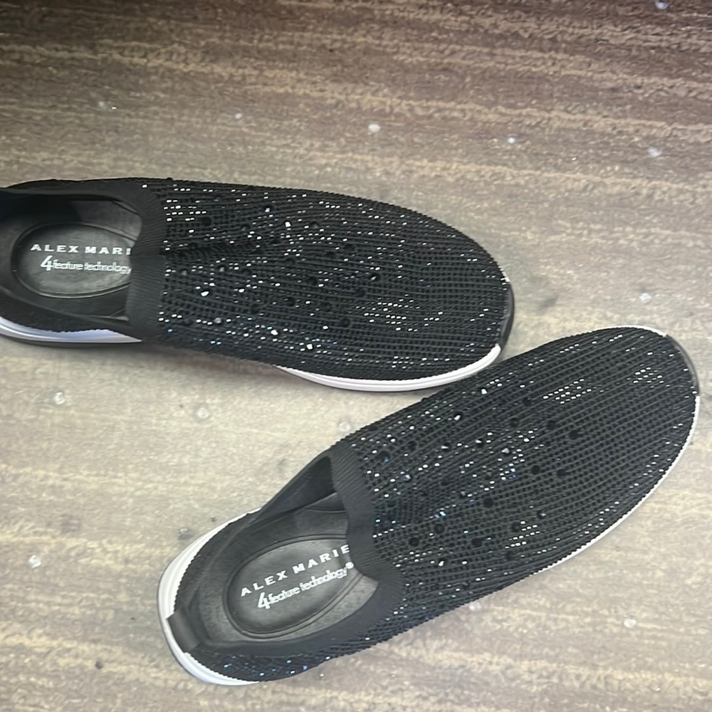 Brand new Alex Marie black Sparkling slip on tennis shoes